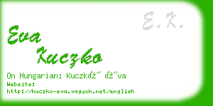 eva kuczko business card